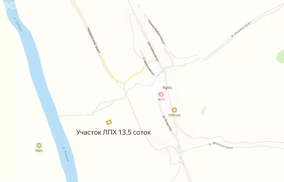 Участок в Чемальский район, село Куюс (13.5 м) - Фото 1