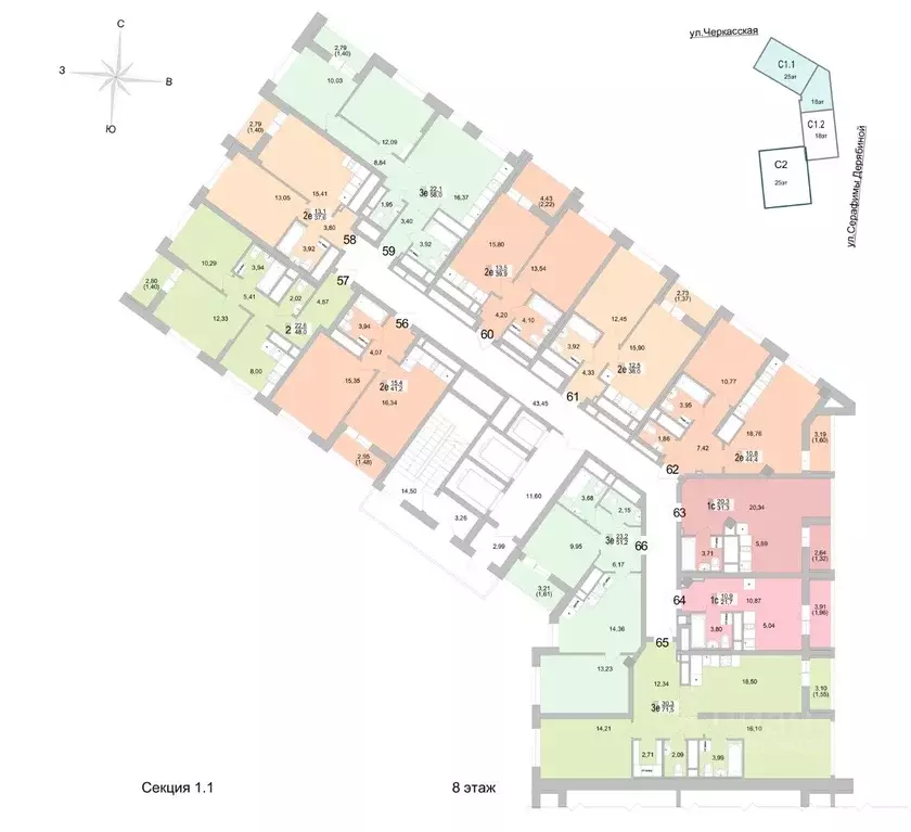 2-к кв. Свердловская область, Екатеринбург ул. Черкасская, 5к1 (49.36 ... - Фото 2