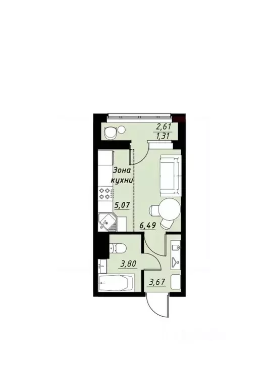 Студия Тамбовская область, Тамбов Телецентр мкр, Строганов жилой ... - Фото 1