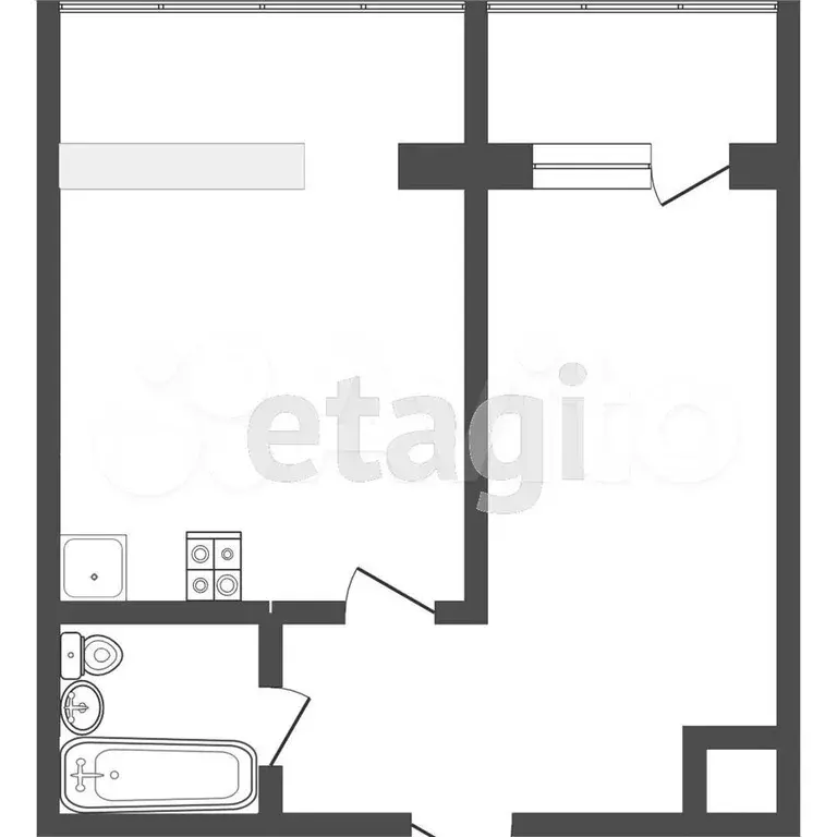 1-к. квартира, 31,4 м, 1/8 эт. - Фото 0