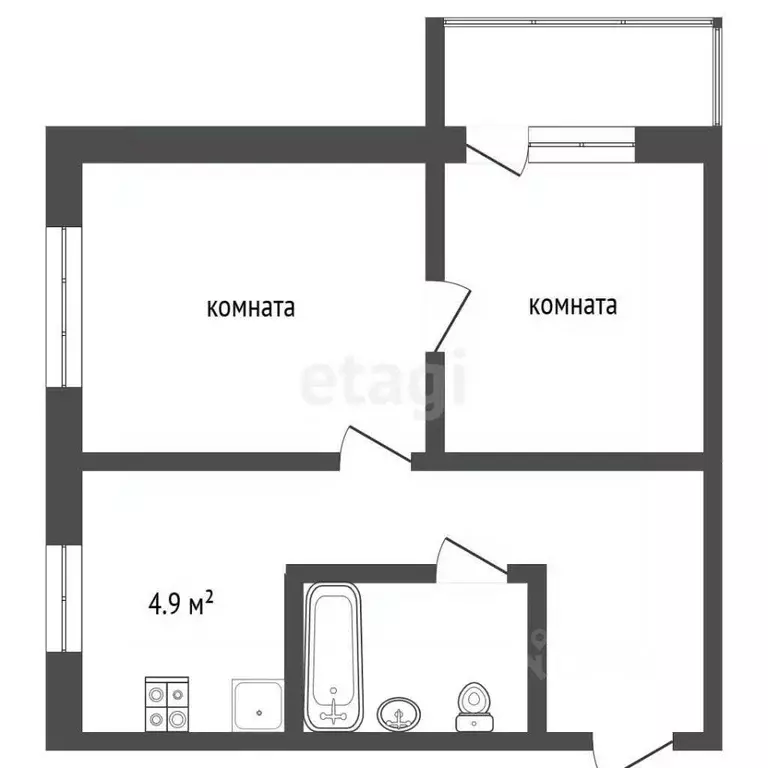 2-к кв. Архангельская область, Архангельск ул. Победы, 114 (31.9 м) - Фото 2