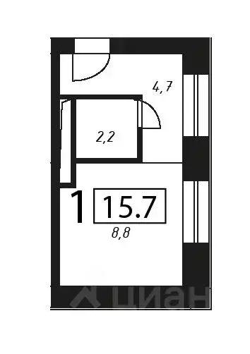 1-к кв. Москва Жигулевская ул., 4К2 (15.7 м) - Фото 0