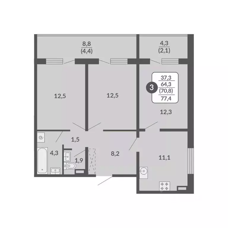 3-к кв. Кировская область, Киров Нагорная ул., 14 (70.8 м) - Фото 0