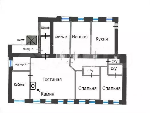 5-к. квартира, 200 м, 6/6 эт. - Фото 0