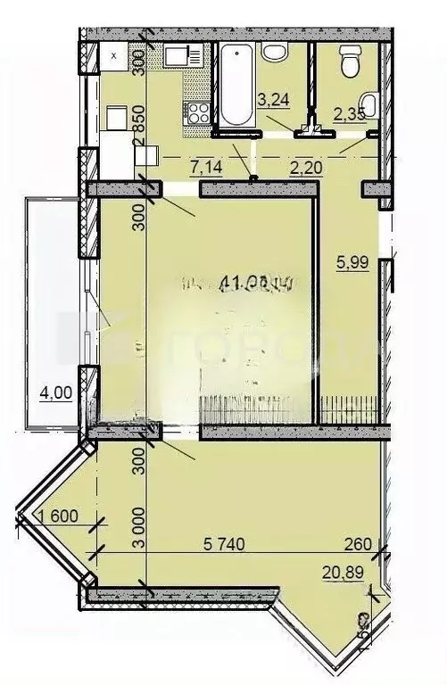 2-комнатная квартира: Новосибирск, улица Есенина, 12/1 (65 м) - Фото 0