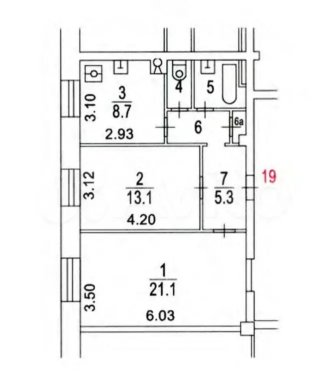 Аукцион: 2-к. квартира, 56,6 м, 6/8 эт. - Фото 0