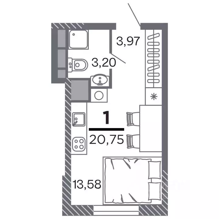 1-к кв. Рязанская область, Рязань Петра и Февронии жилой комплекс ... - Фото 1