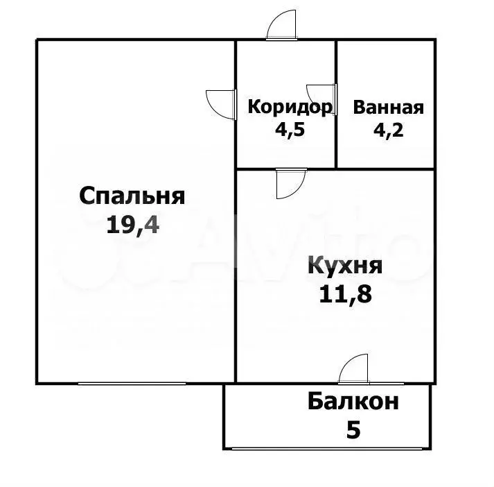 1-к. квартира, 40,1 м, 3/6 эт. - Фото 0