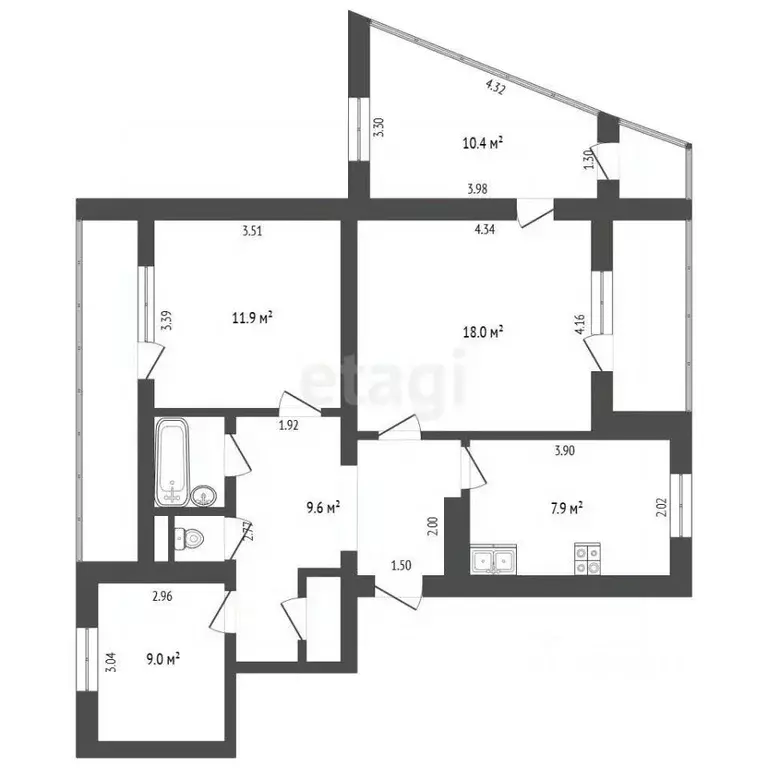4-к кв. Крым, Бахчисарай ул. Советская, 12 (78.2 м) - Фото 2