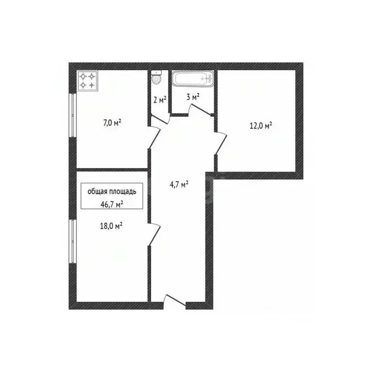 2-к кв. Брянская область, Брянск Московский просп., 108 (46.7 м) - Фото 2