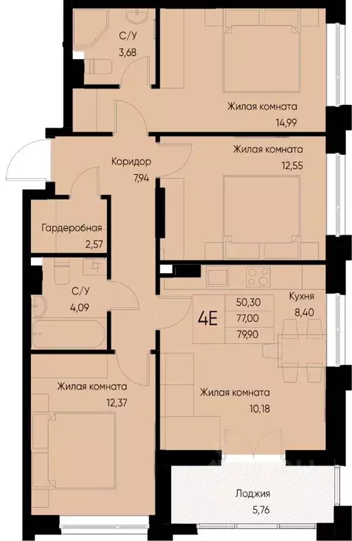 4-к кв. Татарстан, Зеленодольский район, Васильево муниципальное ... - Фото 0