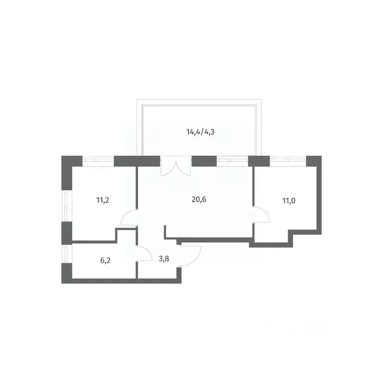 2-к кв. Ленинградская область, Ломоносовский район, Аннинское ... - Фото 1