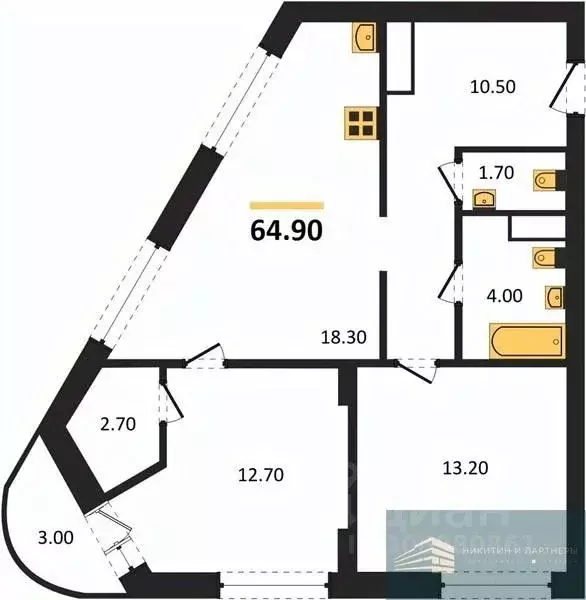 2-к кв. Воронежская область, Воронеж бул. Содружества, 1 (64.9 м) - Фото 0