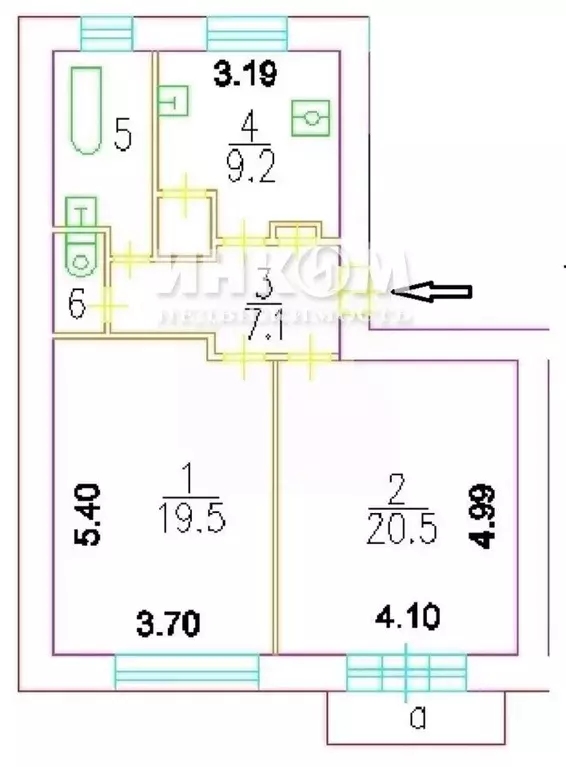 2-к кв. Москва Рязанский просп., 53 (62.7 м) - Фото 2