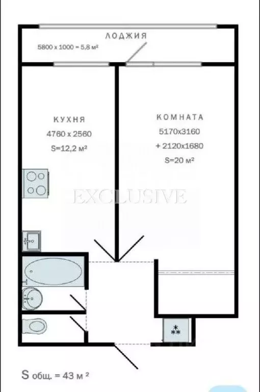 1-комнатная квартира: Москва, улица Лобанова, 7к1 (41.1 м) - Фото 0