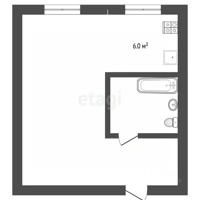 1-к кв. Тюменская область, Тюмень Киевская ул., 61 (31.0 м) - Фото 1