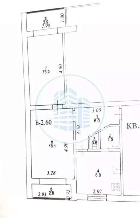 2-к кв. Ставропольский край, Ессентуки Кисловодская ул., 30А (47.3 м) - Фото 2