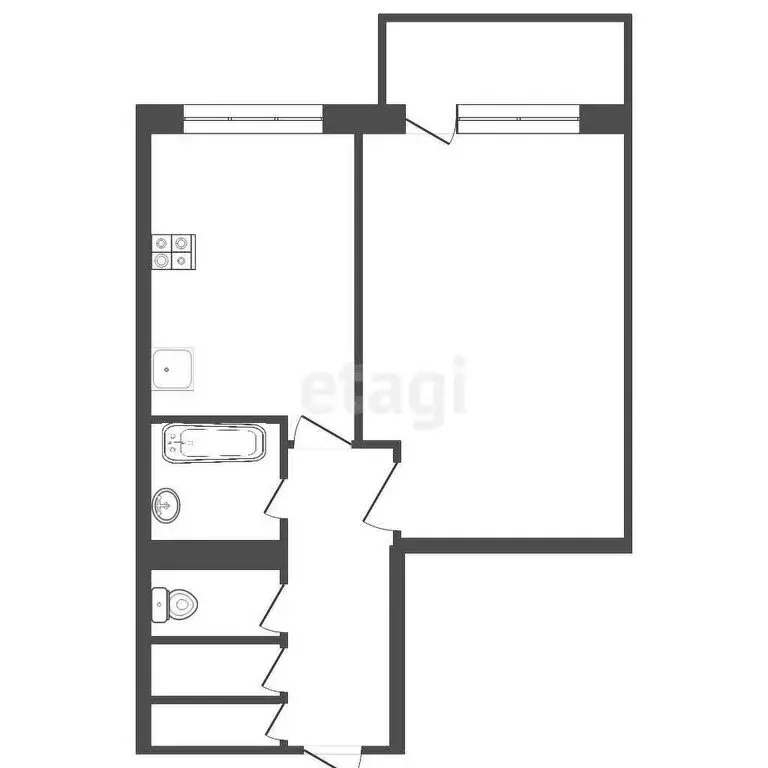 1-комнатная квартира: Ижевск, улица имени Татьяны Барамзиной, 46 (35.3 ... - Фото 2