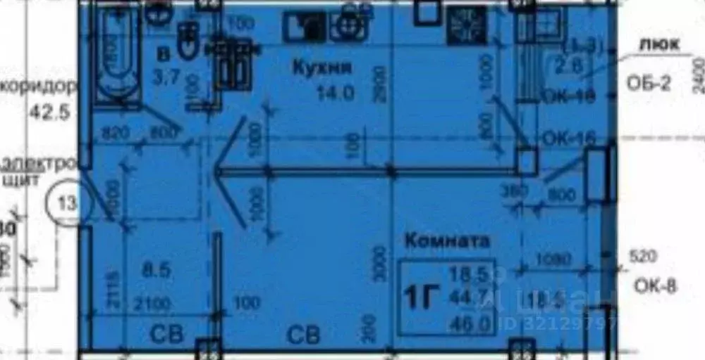 1-к кв. Ставропольский край, Пятигорск Первомайский пер., 18 (46.0 м) - Фото 2