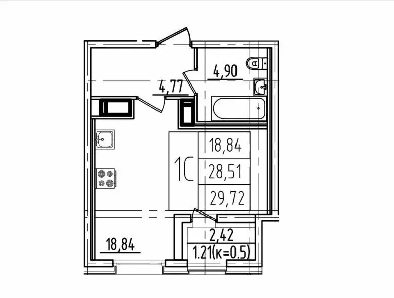 Квартира-студия: Санкт-Петербург, улица Типанова, 22 (30 м) - Фото 0