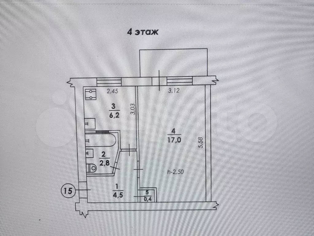 Аукцион: 1-к. квартира, 30,9 м, 4/5 эт. - Фото 0