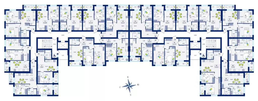 2-к кв. Калининградская область, Зеленоградск  (54.41 м) - Фото 2