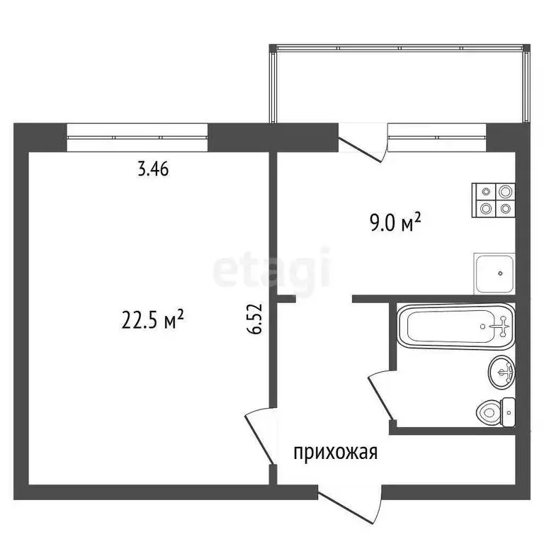 1-комнатная квартира: Саранск, улица Тани Бибиной, 1/11 (37 м) - Фото 0