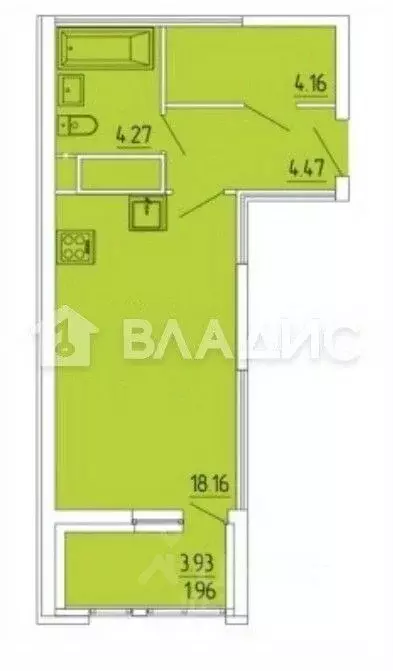 Студия Пензенская область, Пенза ул. Кордон Студеный, 48 (29.5 м) - Фото 2