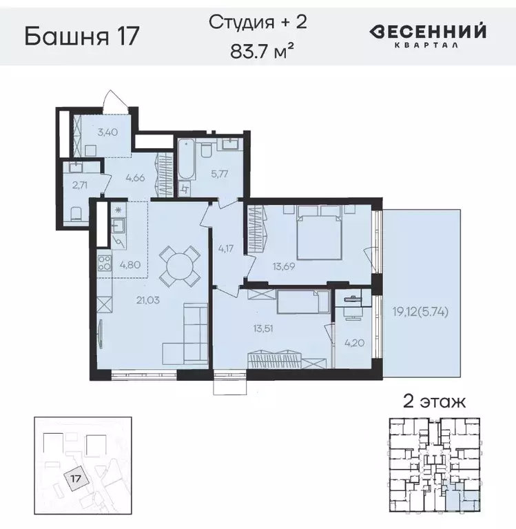 3-к кв. Челябинская область, Челябинск 29-й мкр, Весенний жилой ... - Фото 0