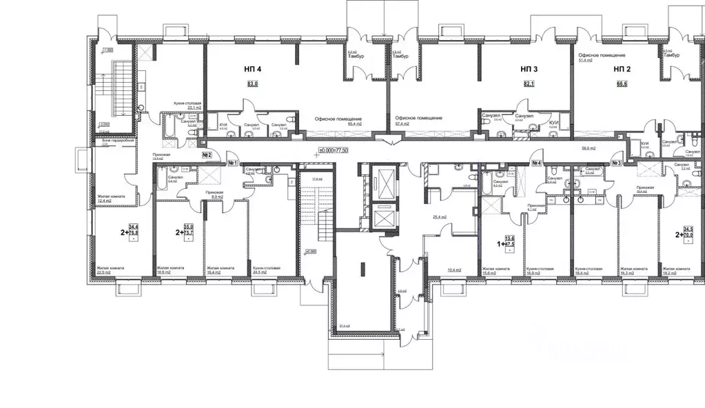2-к кв. Нижегородская область, Нижний Новгород ул. Бетанкура, 7 (75.7 ... - Фото 1
