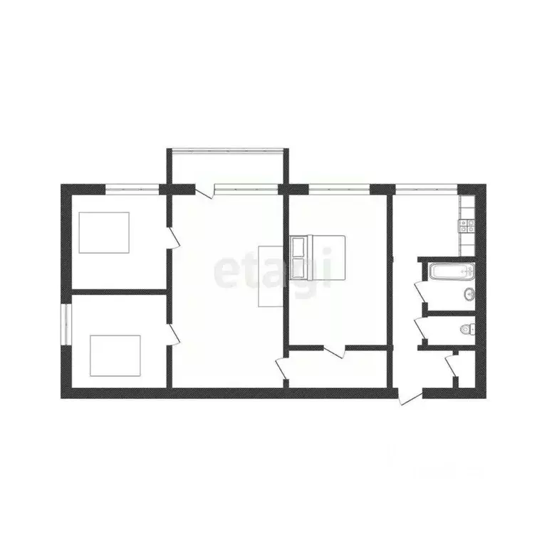 4-к кв. Смоленская область, Краснинский муниципальный округ, д. Гусино ... - Фото 1