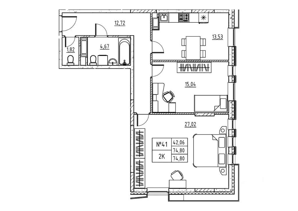 2-к кв. Московская область, Дубна ул. Понтекорво (74.8 м) - Фото 1