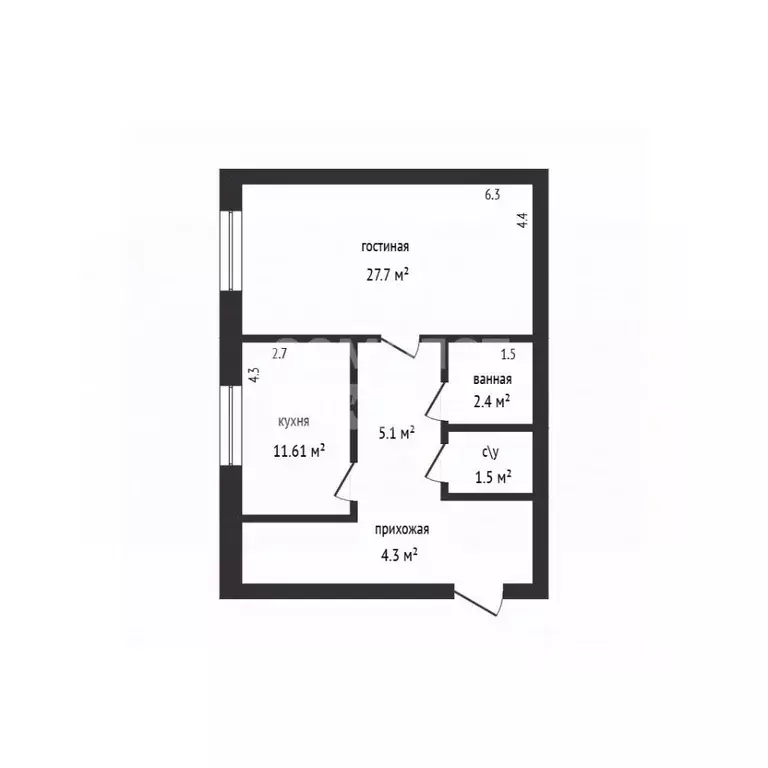 1-к кв. Дагестан, Дербент ул. Юрия Гагарина, 71 (52.1 м) - Фото 2