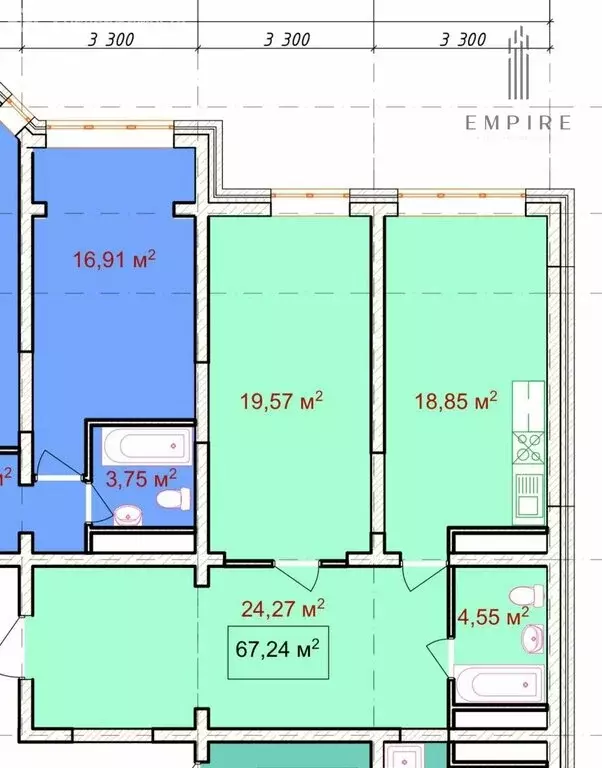 2-комнатная квартира: Грозный, улица Чайковского, 55 (67 м) - Фото 0
