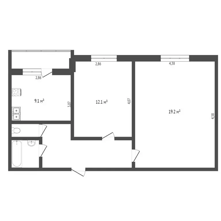 2-комнатная квартира: Тобольск, улица Знаменского, 45 (89 м) - Фото 1