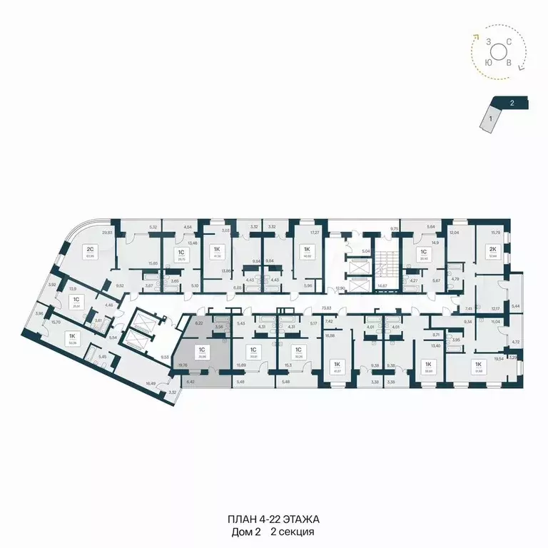 Квартира-студия, 35,5 м, 18/25 эт. - Фото 1