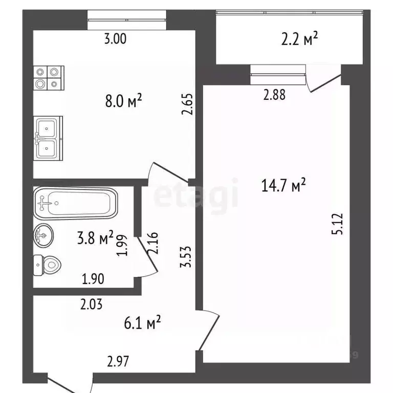 1-к кв. Хабаровский край, Хабаровский район, с. Мирное, Твердохлебово ... - Фото 2