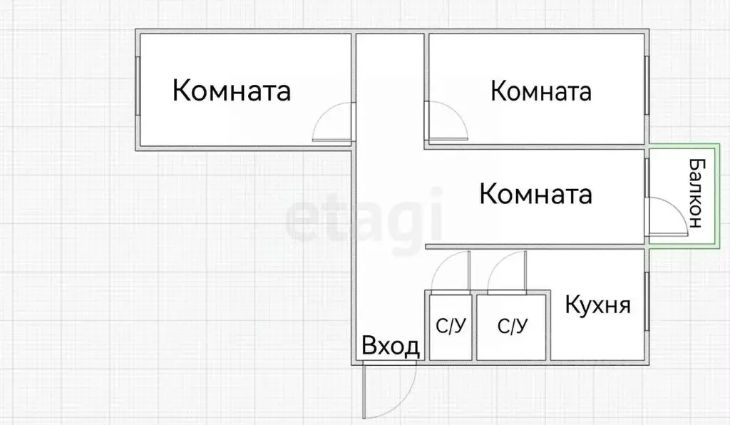 2-к кв. Приморский край, Владивосток ул. Кирова, 22А (57.6 м) - Фото 1