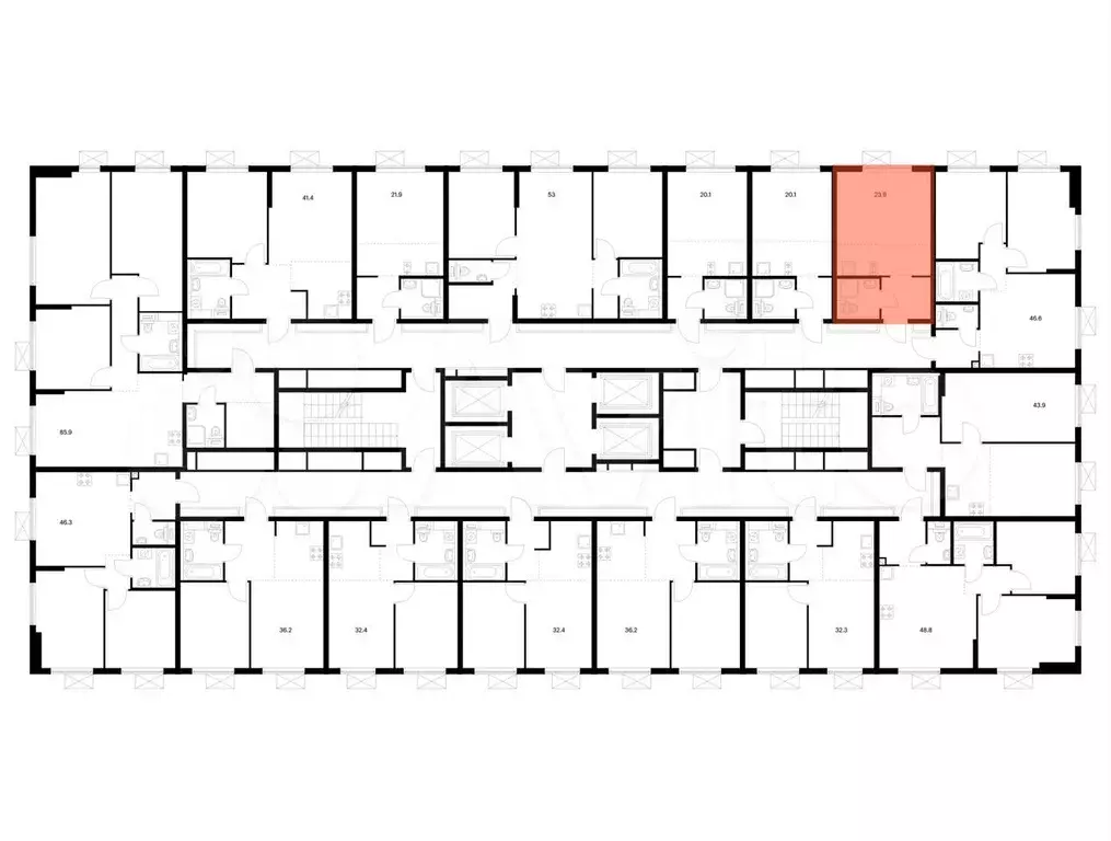 Квартира-студия, 23,9 м, 14/25 эт. - Фото 1