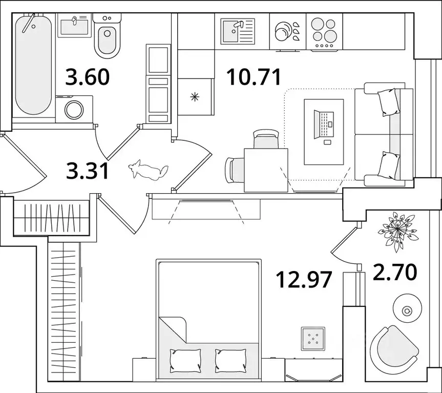 1-к кв. Санкт-Петербург Кубинская ул., 82к3с1 (32.3 м) - Фото 0