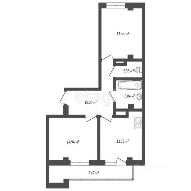 2-к кв. Тюменская область, Тюменский муниципальный округ, д. Патрушева ... - Фото 2