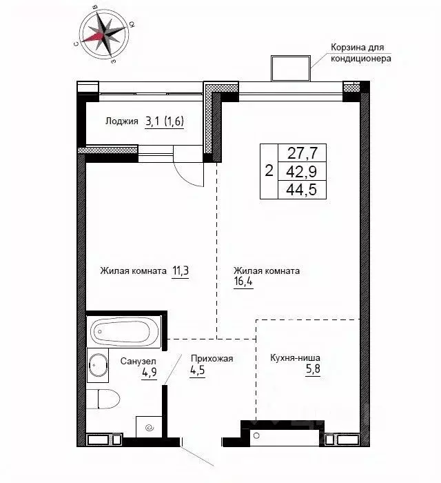 2-к кв. Приморский край, Надеждинский район, пос. Новый ул. Ленина, ... - Фото 1