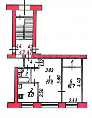 2-к. квартира, 42,4 м, 1/5 эт. - Фото 0