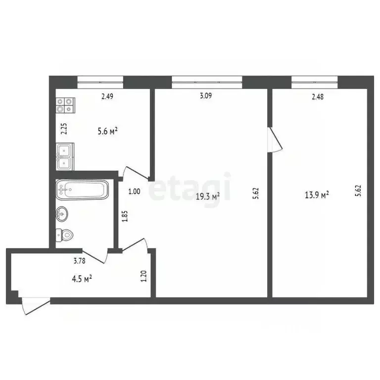 2-к кв. Тюменская область, Тюмень ул. Парфенова, 28 (46.3 м) - Фото 2