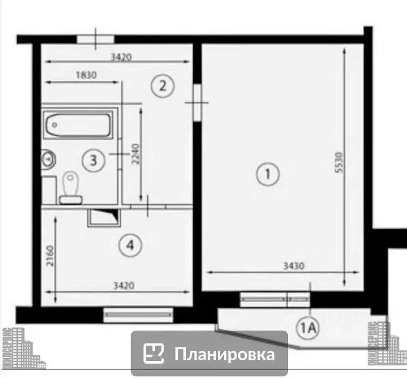 1-комнатная квартира: Москва, Митинская улица, 23 (40 м) - Фото 1