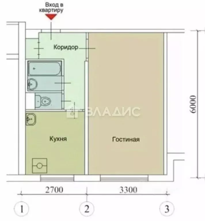 1-к кв. Москва Полярная ул., 52К2 (33.1 м) - Фото 2