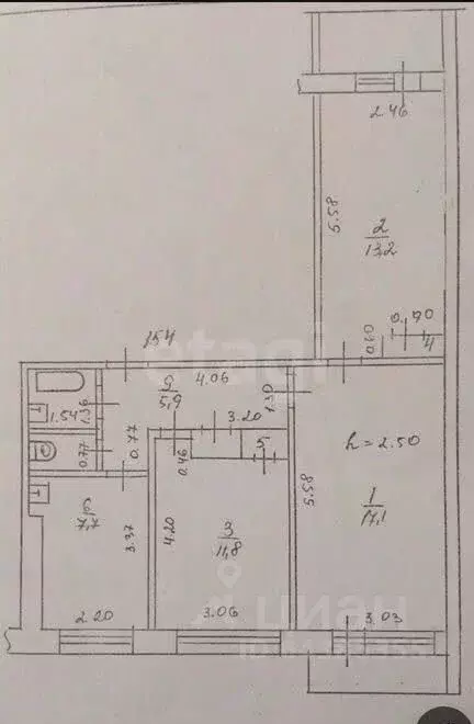 3-к кв. Алтайский край, Барнаул ул. Георгия Исакова, 251 (63.1 м) - Фото 2