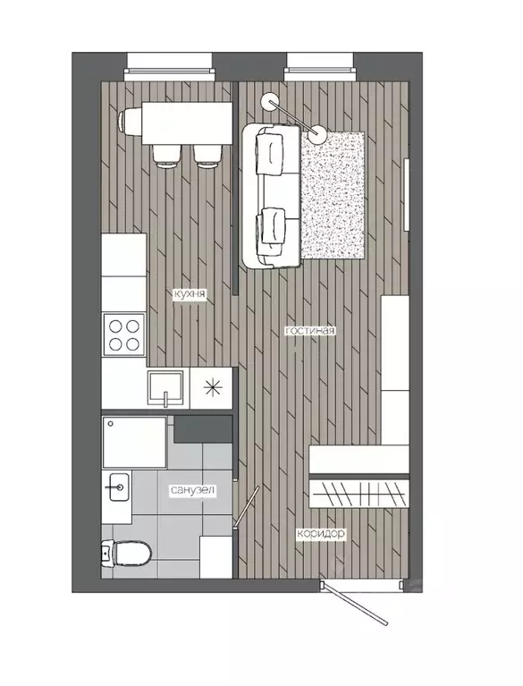 1-к кв. Ханты-Мансийский АО, Сургут 30А мкр,  (29.5 м) - Фото 0