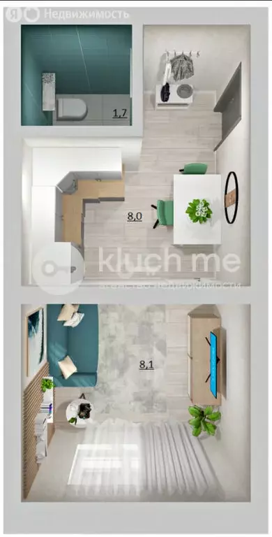 1-комнатная квартира: Казань, улица Патриса Лумумбы, 57 (17.8 м) - Фото 1