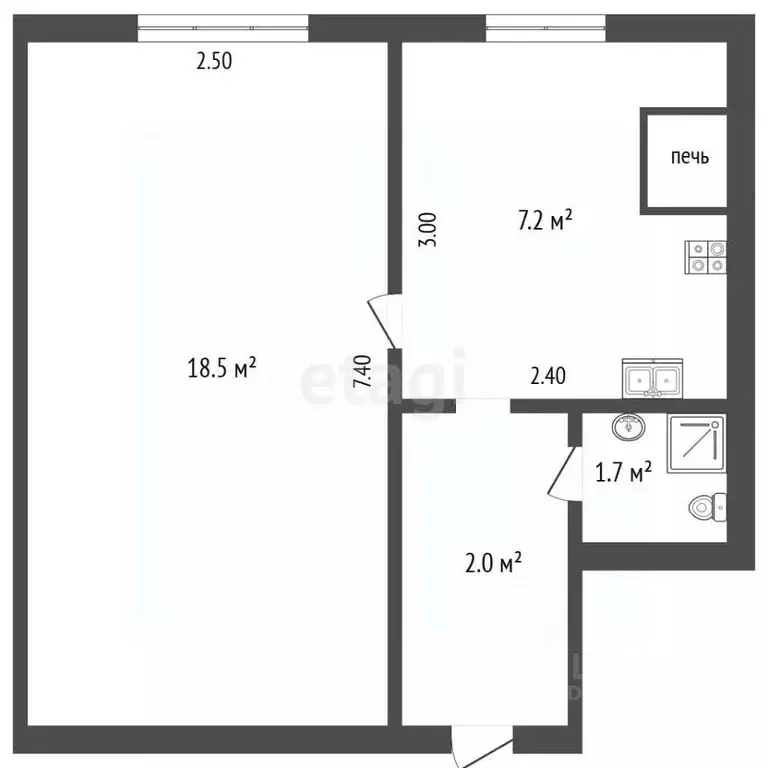 1-к кв. Тамбовская область, Мичуринск ул. 411-й километр, 1 (26.7 м) - Фото 2